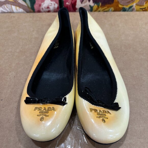 Prada Shoes - Prada Ballet Flats Yellow Orange Ombre